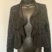 R&M Richards Black Lace and Sequin Jacket