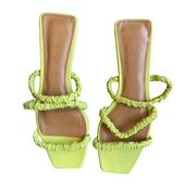 Who What Wear Celery Green Slide Sandals Square Toe Size 6.5