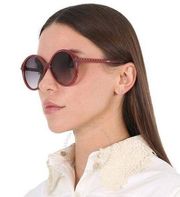 CHLOE Grey Gradient Round Ladies Sunglasses Maquve Frame Item No. CH0002S 004 58