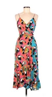 NWT FARM Rio for Anthropologie Toucans Wrap Maxi in Coral Birds Tank Dress MP