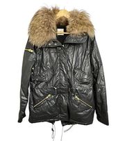 SAM Hudson black natural parka black jacket size Small