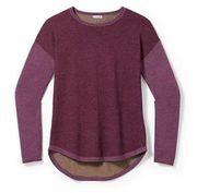 Smartwool Women's Shadow Pine Colorblock Sweater Argyle Purple Merino Size Small