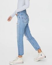 Levi’s premium denim Wedgie Icon Fit Authentically Yours Light Wash Distressed