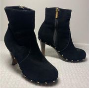 Colin Stuart Vintage Studded Suede Leather Ankle Boot Black Size 5