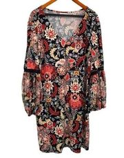 Westport Women’s Boho Floral Puff Sleeve Peasant Dress