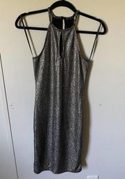 One Clothing Old Gold Halter Bodycon Mini Dress Women's Size Small