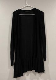 Daisy Fuentes Black Onyx Open Front Cardigan Medium M