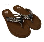 NEW Yellow Box Divity Womens Snake Print Comfort Sandals Thong Flip Flops 7 .5 M