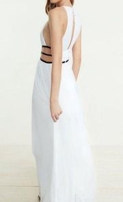 EXPRESS White and Black Cut-Out Maxi Dress