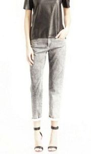 Vince‎ Midrise Relaxed Rolled Denim Ankle Jeans Size 25 Gray Pants DV146A-2156