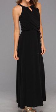 Long Black Keyhole Maxi Dress XS