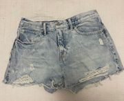 Lucky brand high waisted light wash denim shorts size 29 distressed style