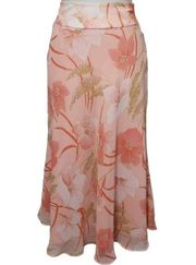 Pendleton peach floral silk skirt size 6p