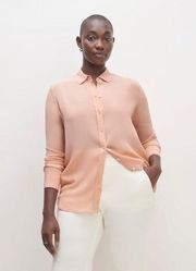 Everlane The Clean Silk Relaxed Shirt in pink blush