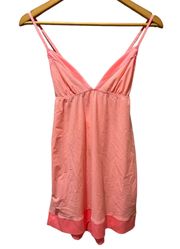 Babydoll Coral Slip Dress Lingerie size Small Satin Details