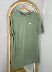 Ivory Ella green tee shirt dress with pockets