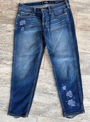 Hollister Denim Capri Jeans 3 W26 L25 26x25 Button fly Low Rise Boyfriend Crop