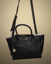 Nine West black roomy purse with NW key chain