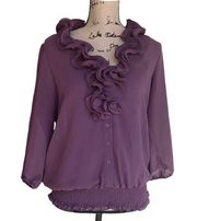 AB Studio lavender layered blouse