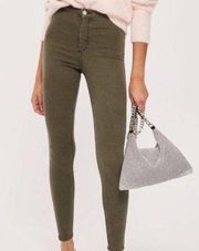 Olive Green Ankle Jeans