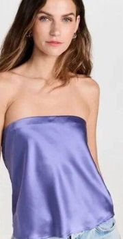 Reformation Spritz Silk Strapless Tube Top Size XL Purple