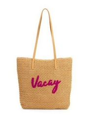 Time and Tru Women’s VACAY Beach Tote Shopping Bag In Tan 15" x 14" New