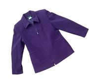 Harve Bernard full zip jacket sweater wool cashmere womens size medium 8 purple