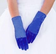 Dressy Satin Wedding Gloves Royal Blue