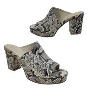 Vince Wyatt Snake Printed Platform Sandals Peep Toe Chunky Size 9