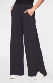 Black Gramercy Wide Leg Button Cuff Trouser Pant