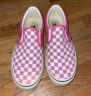 VANS Slip-On Pink Checkerboard Size 5.5