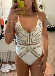 Urban Outfitters White One Piece Bathing Suit