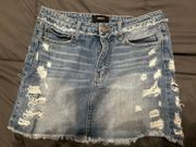 Distressed Jean Skirt