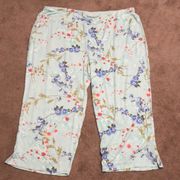 Teal Floral Loungewear PJ Capris XXL