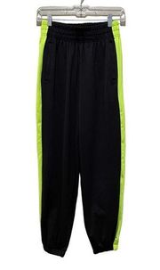 Zenana Track pants Joggers Black Neon Stripe Size Small