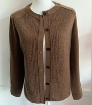 Lafayette 148 • Brown Button Front Wool Alpaca Cardigan