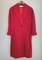 Dior Vintage 1980’s Single Breasted Red Trench Coat Size 8