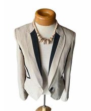 BCX blazer suit jacket size medium black and creme/tan