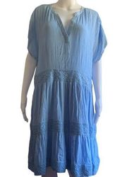 Gibsonlook V-Neck Mid Length Light Blue Women's Dress XL