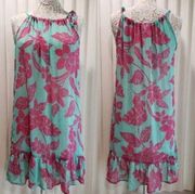 Tommy Bahama  Swim Cover Up S Dress Sheer Floral Vacation Beach Pool Tropical