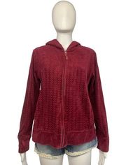 Women's Full Zip Hoodie Wine Colored Size Medium