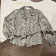 Y2K Liz Claiborne Snake Print Button Down