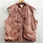 Orvis paisley button front vest size Medium