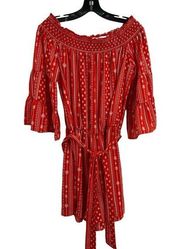 143 Story Red Bell Sleeve Romper Size Large