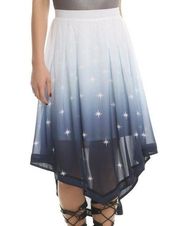 Hot Topic Her Universe Blue White DC Comics Wonder Woman Ombre Hi Low Skirt