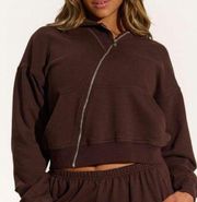 Chocolate Brown Naked Wardrobe Zip Up Hoodie Jacket NWT