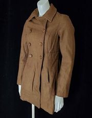 HP! Anthropologie Tulle Brown Double Breasted Coat