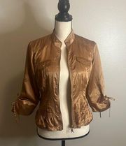 Marciano Vintage little satin jacket in a gorgeous copper tan color. Sz. M