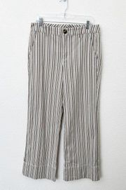 [CAbi] Convertible Trousers #5870 Olive Striped High Rise Wide Leg Pants Size 10