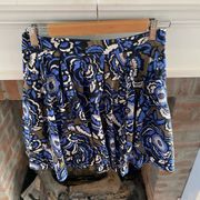 Express A Line Mini Skirt Pleated with Pockets size 6 Blue and Black